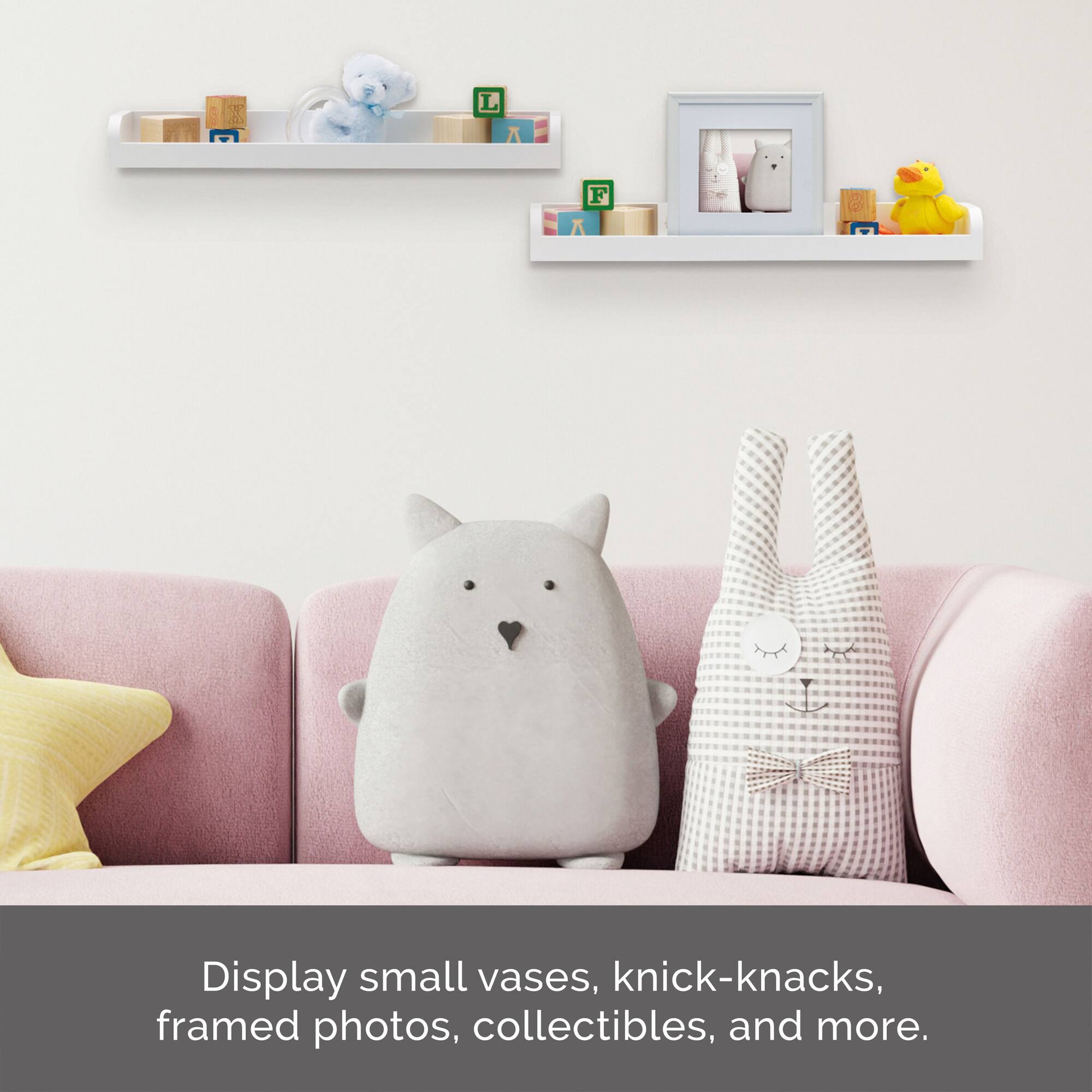 Melannco White MDF 18" Shelf, 2ct.
